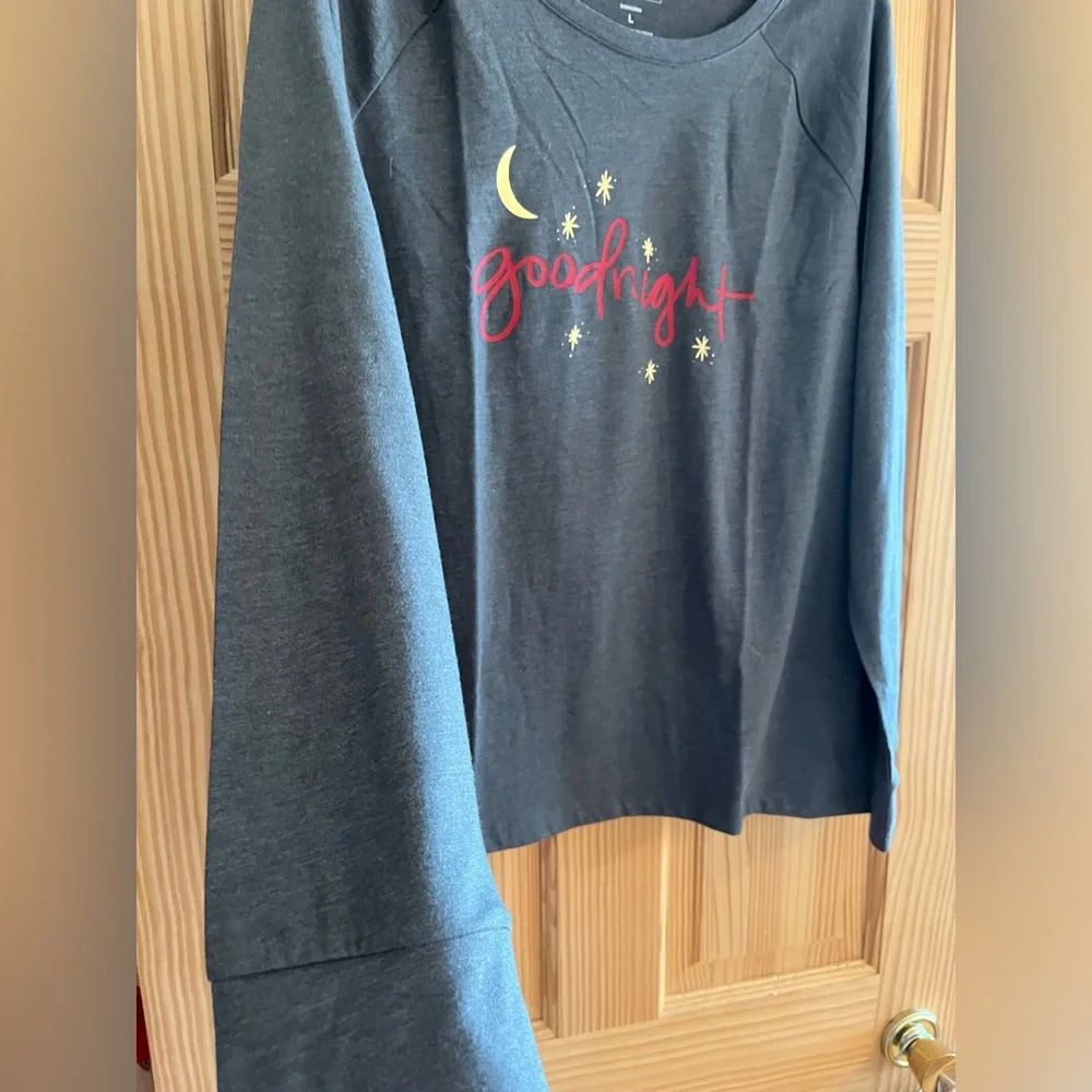 Sonoma Dark Gray Long Sleeve Pajama Top‎ Size Large